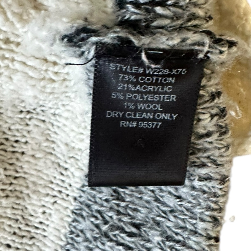 SANCTUARY ivory & black striped cotton blend sweater size Medium - Picture 5 of 5